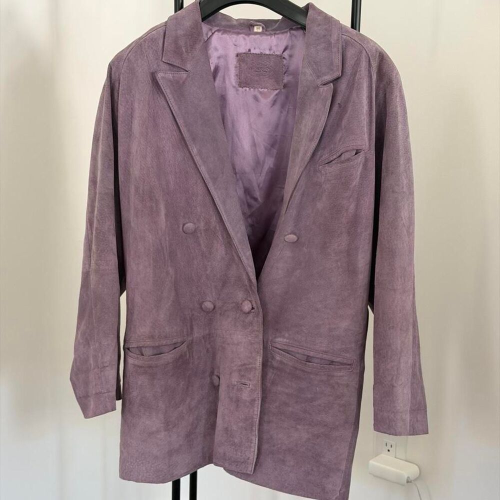Suede leather Women's Purple Jacket